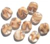 10 16x15x8mm Matte Topaz, White & Clear